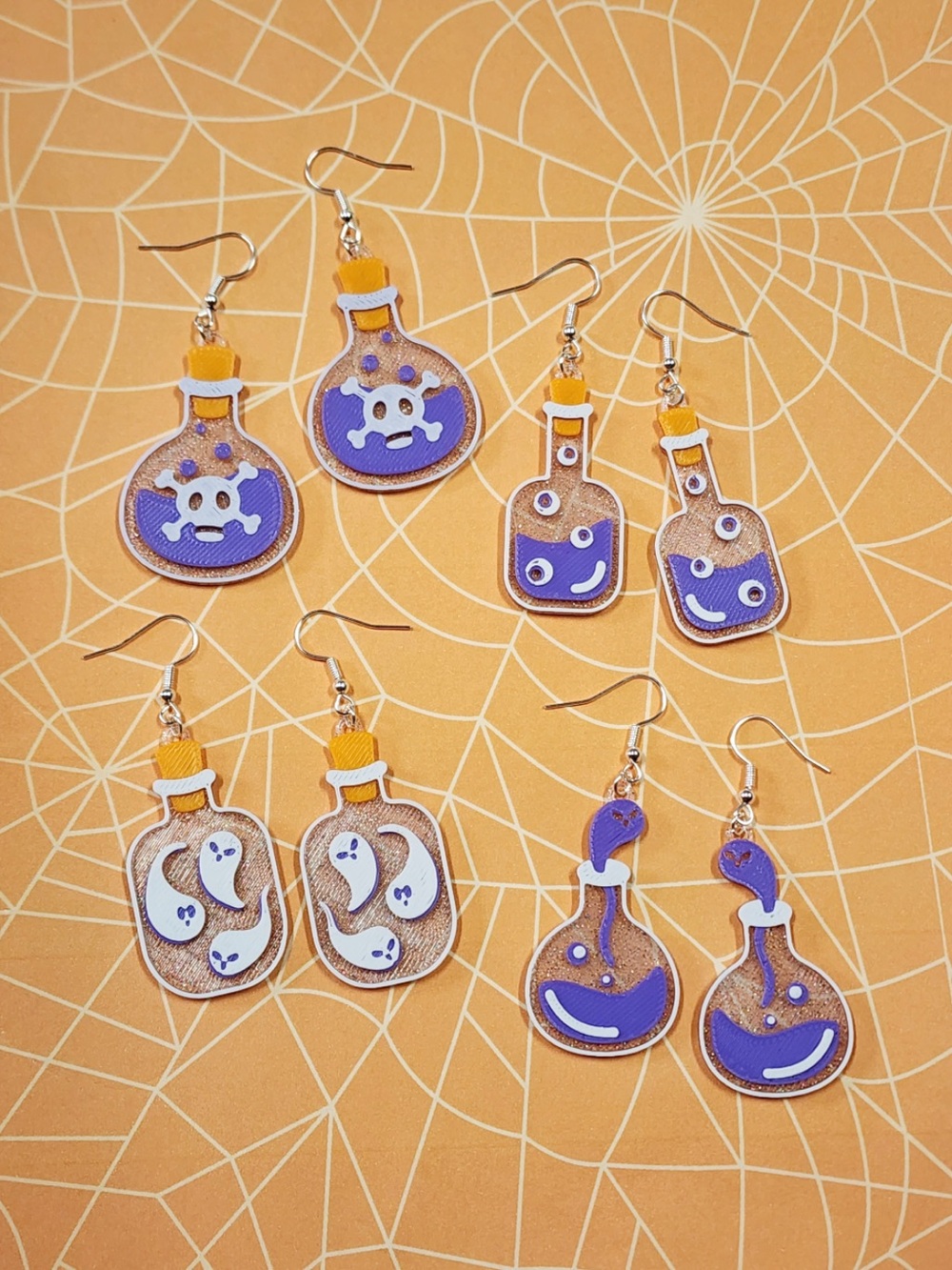Handmade Purple Potion Bottle Earrings - Kids Accessories